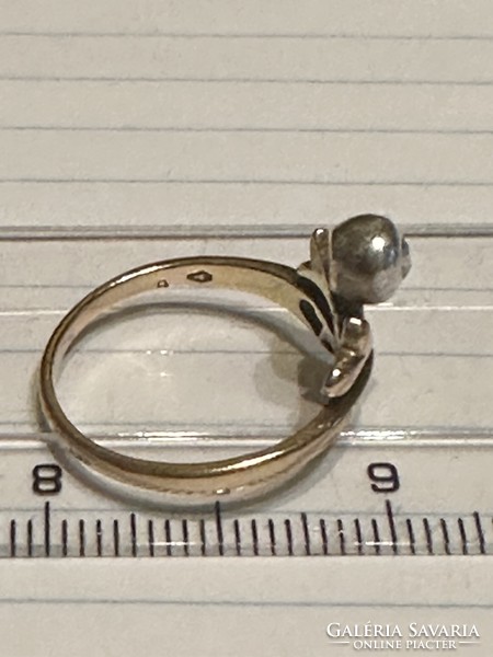 Antik 14kr arany art deco gyűrű szép gyémánttal diszitve eladó!Ara:46.000.-