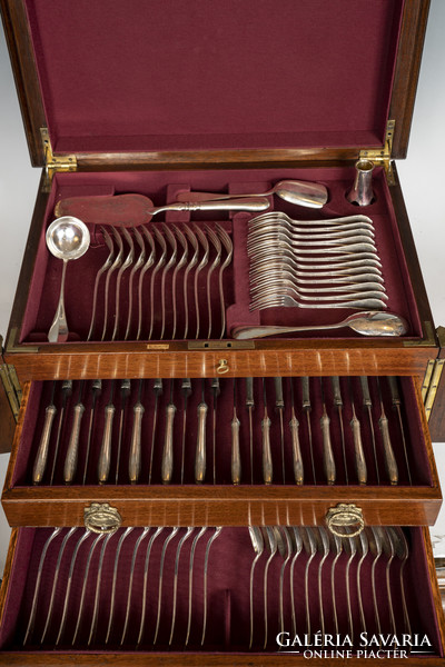 Silver cutlery set for 12 people (fm08)