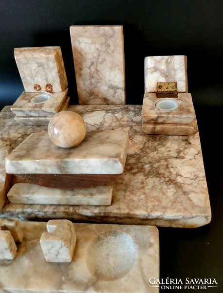 Régi márvány íróasztali készlet, kalamáris