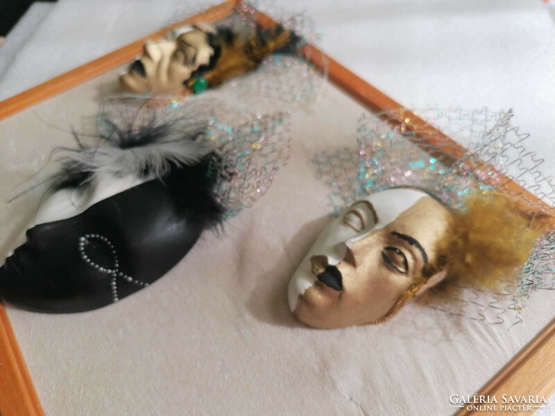 Sold out!!! Carnival masks in a frame, decorative wall or table decoration + 1 piece as a gift.