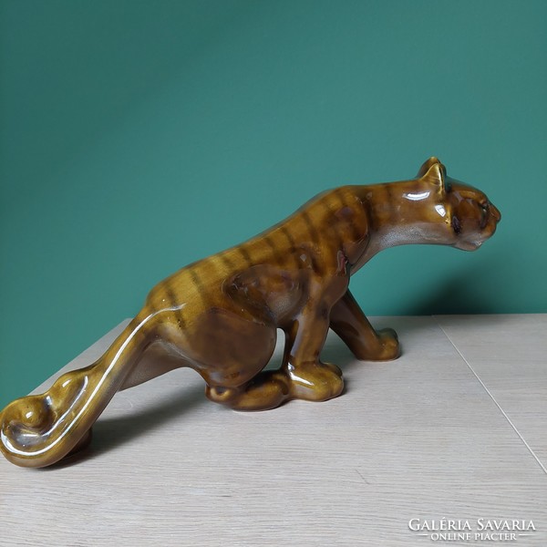 Nagyméretű 40 cm-es retro kerámia  tigris figura