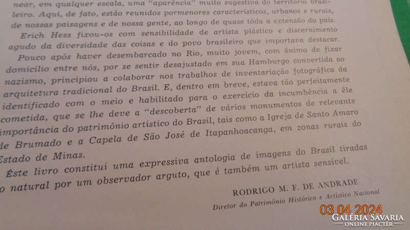 ISTO É  O BRASIL  , írta Erich  Joachim  Hess  1960 . ..Egy híres könyv Brazíliáról  !