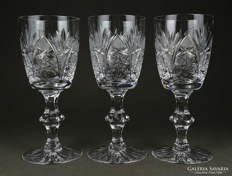 1R775 Régi gyönyörű kristály pohár 3 darab