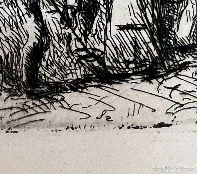 István Szőnyi (1894-1960) in the garden - etching from the artist's legacy /invoice provided/