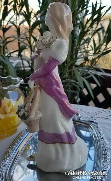 Larger porcelain lady with porcelain lace decoration