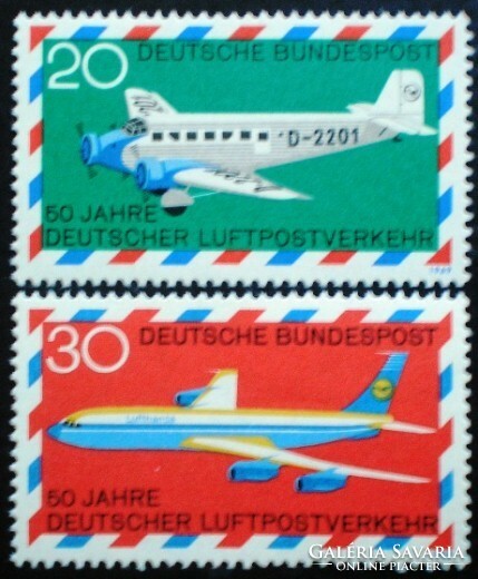 N576-7 / Németország 1969 Légiposta bélyegsor postatiszta