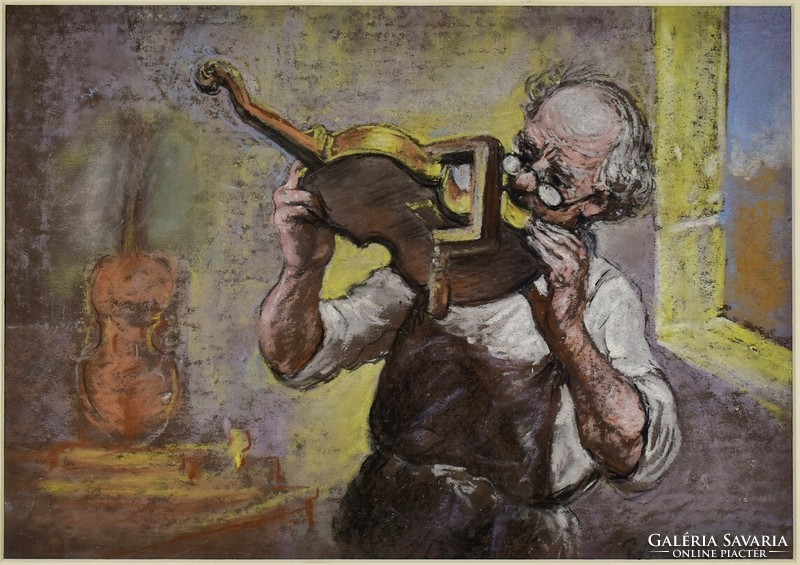 Géza Rónai (1886-1944): the violin is being made