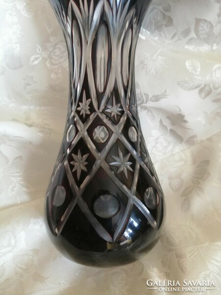 Burgundy incised polished vase