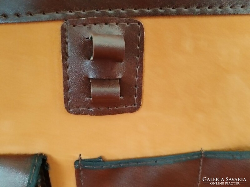 Vintage, wooden attaché, file, - laptop bag / presto lock
