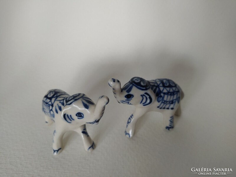 Pair of hand-painted porcelain elephants
