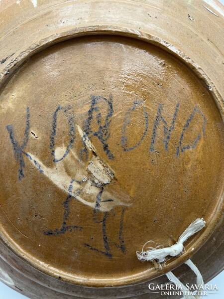 Korondi kerámia disztál, 26 cm-es nagyságúak, gyűjtőknek.szignált 5056