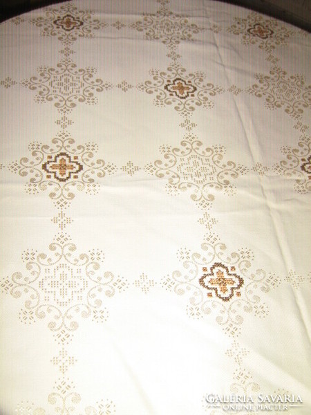 Beautiful hand-embroidered damask tablecloth