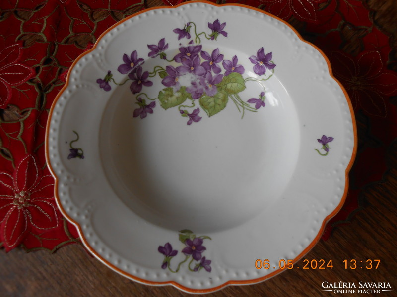 Zsolnay pearly, violet deep plate