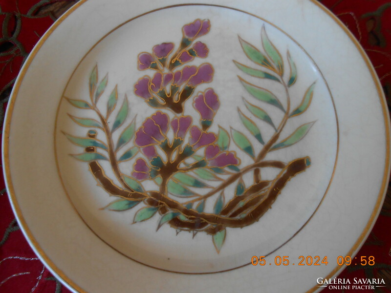 Zsolnay hand-painted cake plate, rare model
