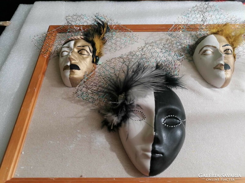 Sold out!!! Carnival masks in a frame, decorative wall or table decoration + 1 piece as a gift.