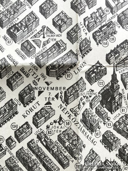 Budapest távlati térképe, 1972. Tervezte és rajzolta: Mácsai István és Kass János