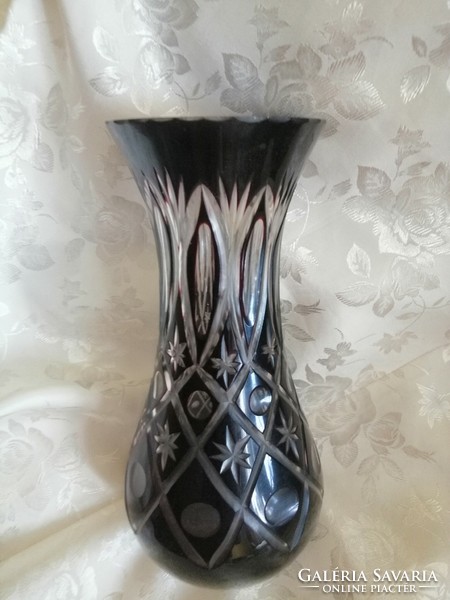 Burgundy incised polished vase