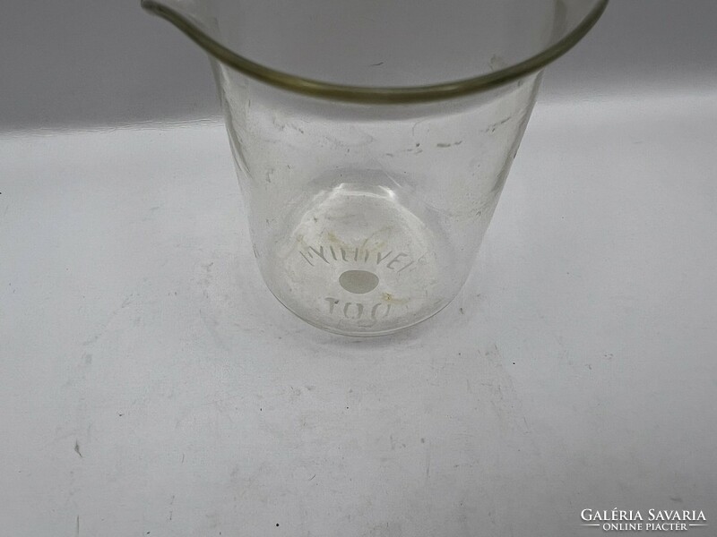 Apothecary glass, old, with inscription, size 7 x 6 cm. 5064