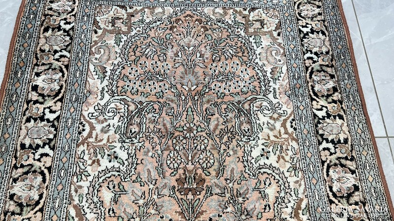 3630 Cashmere caterpillar silk isfahan handmade Persian carpet 98x152cm free courier