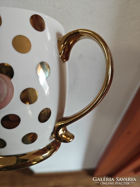 Beautiful gold polka dot mug