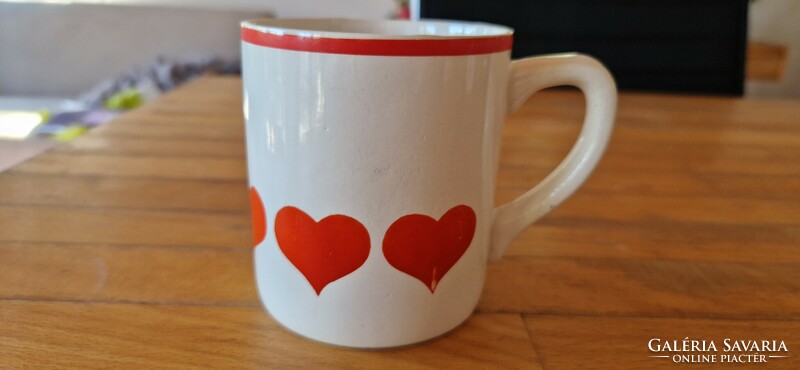 Rare granite red heart mug