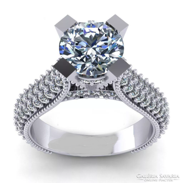 3.21Ct vvs1 h Valodi ice white moissanite diamond 925 sterling silver ring