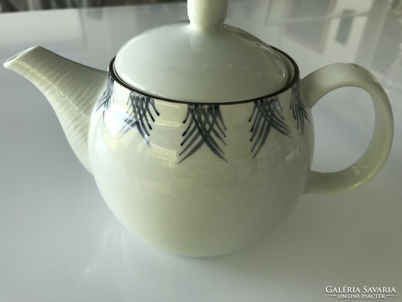 Ikea porcelain teapot with hand painted simple pattern, new