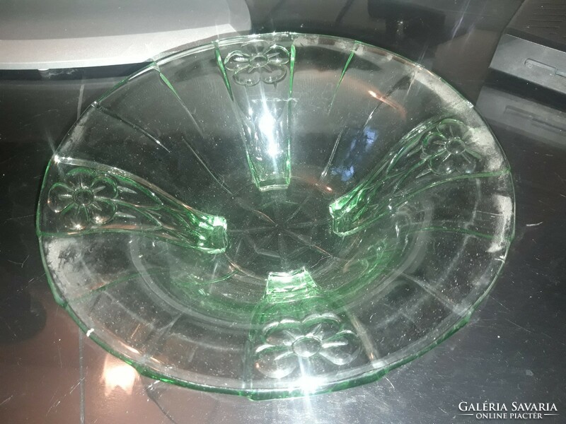 Green glass serving / centerpiece