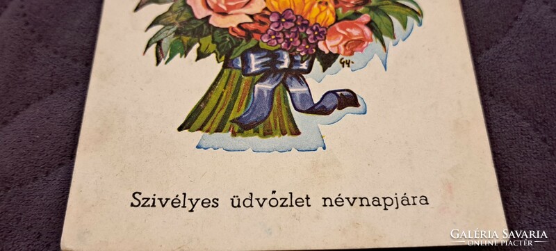 Régi virágos képeslap 4 (M4710)