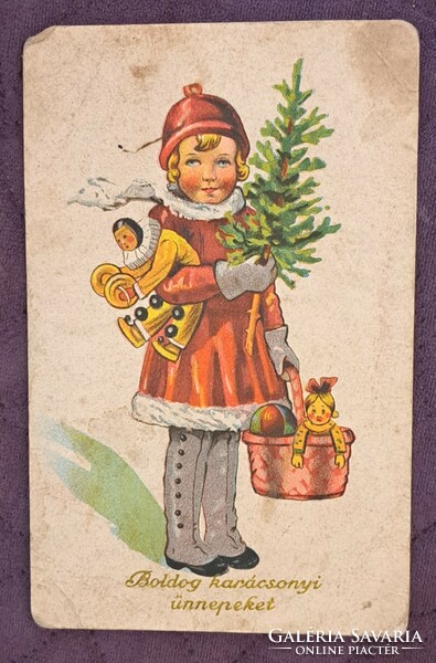 Régi karácsonyi képeslap 1 (M4721)