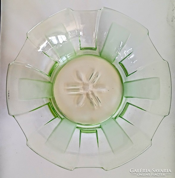 Régi urán üveg tál 24x6.5cm