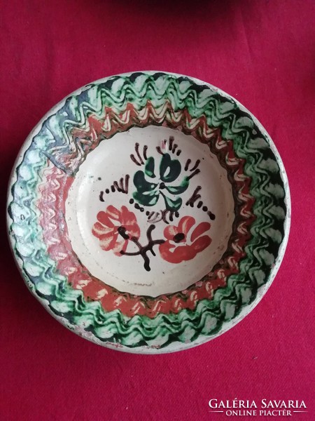 Antique Transylvanian floral wall plate, decorative plate