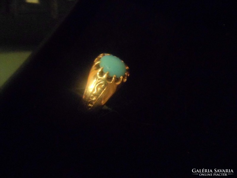 Antik arany gyűrű / türkiz