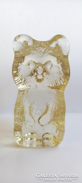 Bear-shaped glass letter weight