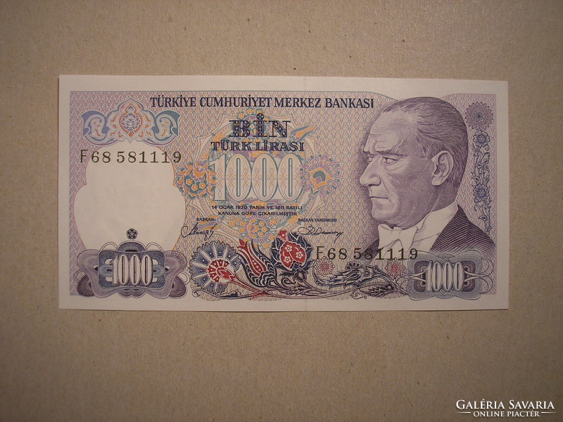 Turkey - 1000 lira 1986 unc