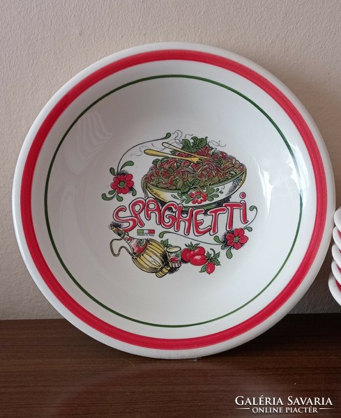 Eredeti Olasz C.M.S kézzel festett spagettis tányér készlet