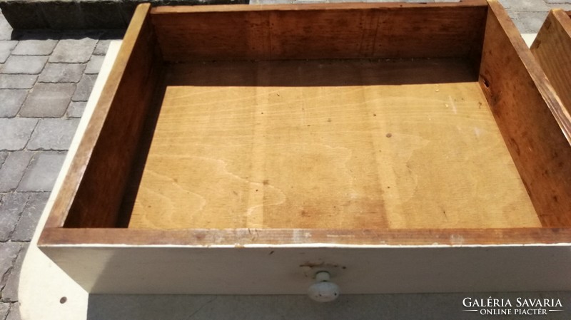 Folk pine kitchen storage cabinet with drawers
