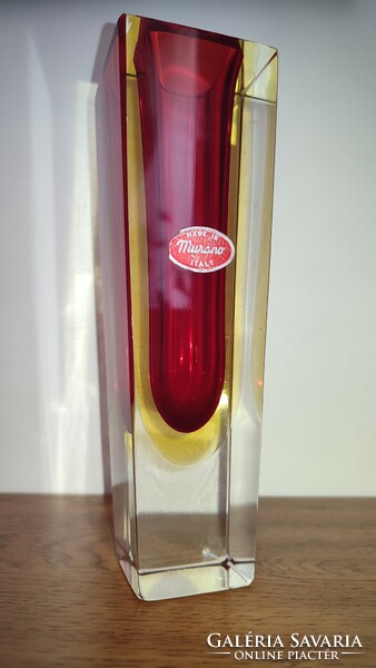 Hibátlan FLAVIO POLI SOMMERSO Murano üveg váza