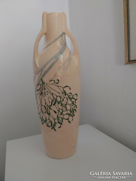 Art Nouveau majolica, ceramics, faience vase, French