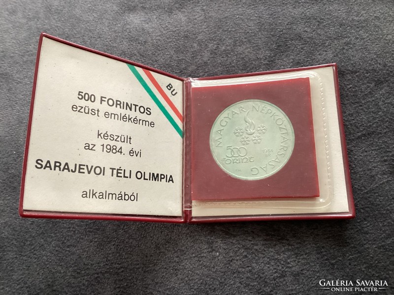Sarajevoi Téli Olimpia , - Ezüst 500 Forint Emlékérme 1984 .