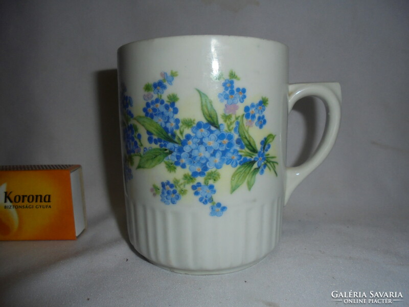 Old Zsolnay tea mug, cup - forget-me-not
