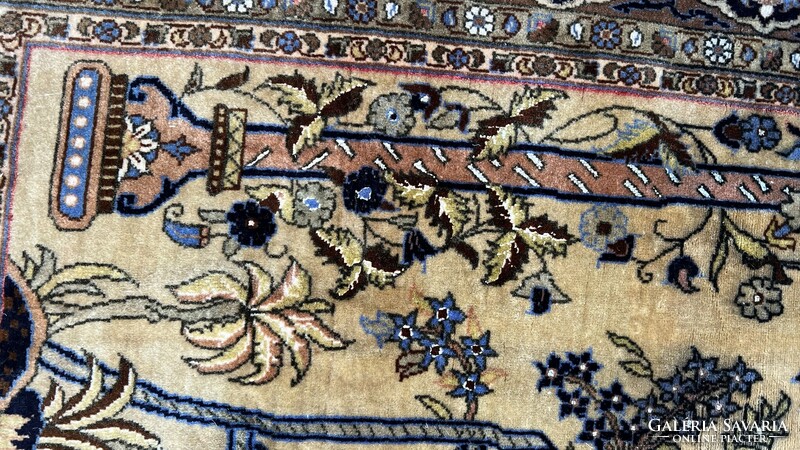 3583 Iranian Tabriz silk contour hand-knotted wool Persian carpet 109x161cm