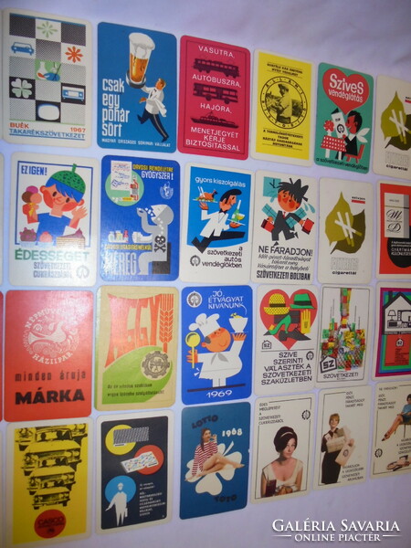 Húsz darab régi kártyanaptár - 1967-1968 - együtt