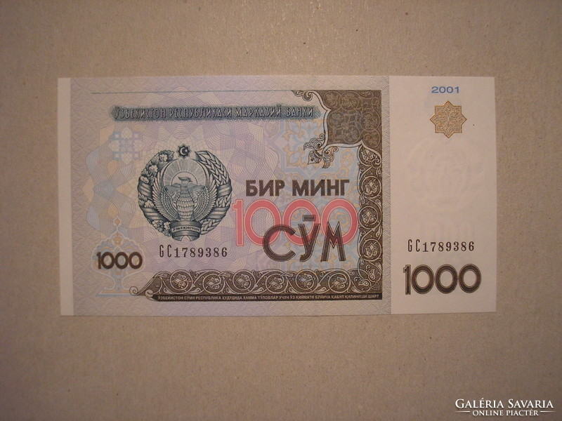 Üzbegisztán - 1000 Szom 2001 UNC