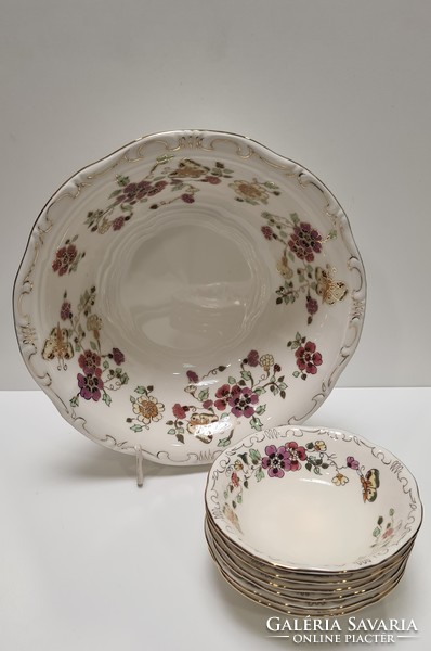 Zsolnay butterfly compote set for 6 people #1981
