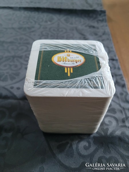 Bitburger beer coaster, complete package, cylinder in one.