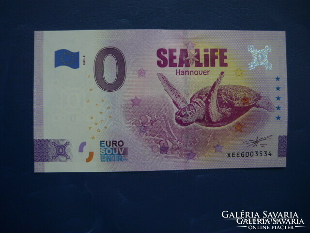 Germany 0 euro 2022 sealife hanover! Turtle fish! Rare commemorative paper money! Ouch!