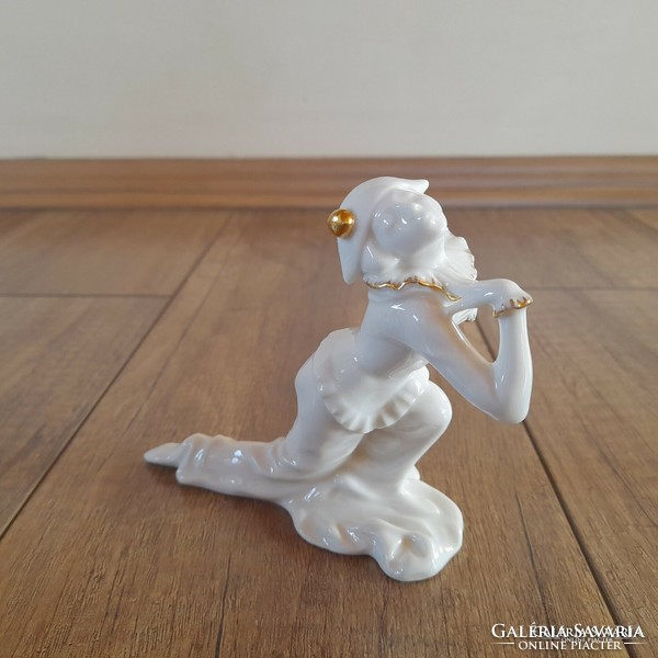 Antik Hutschenreuther porcelán art deco Pierrot figura