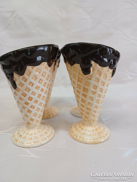 Ceramic ice cream cup, 4 pieces in one