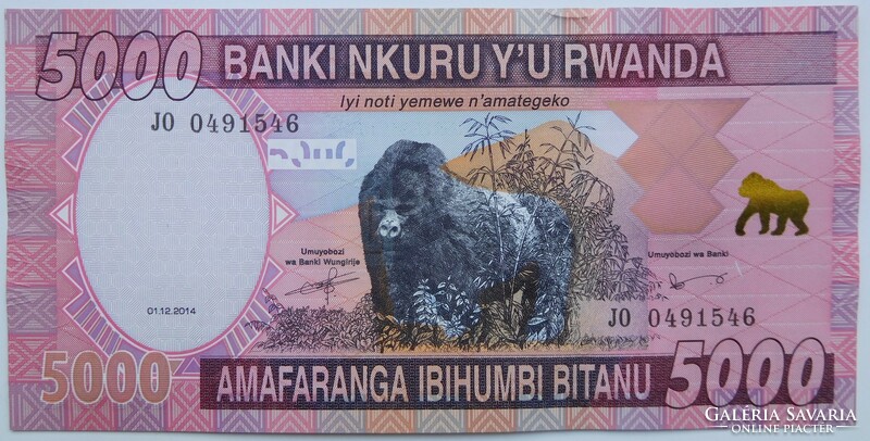 Rwanda 5000 francs 2014 unc